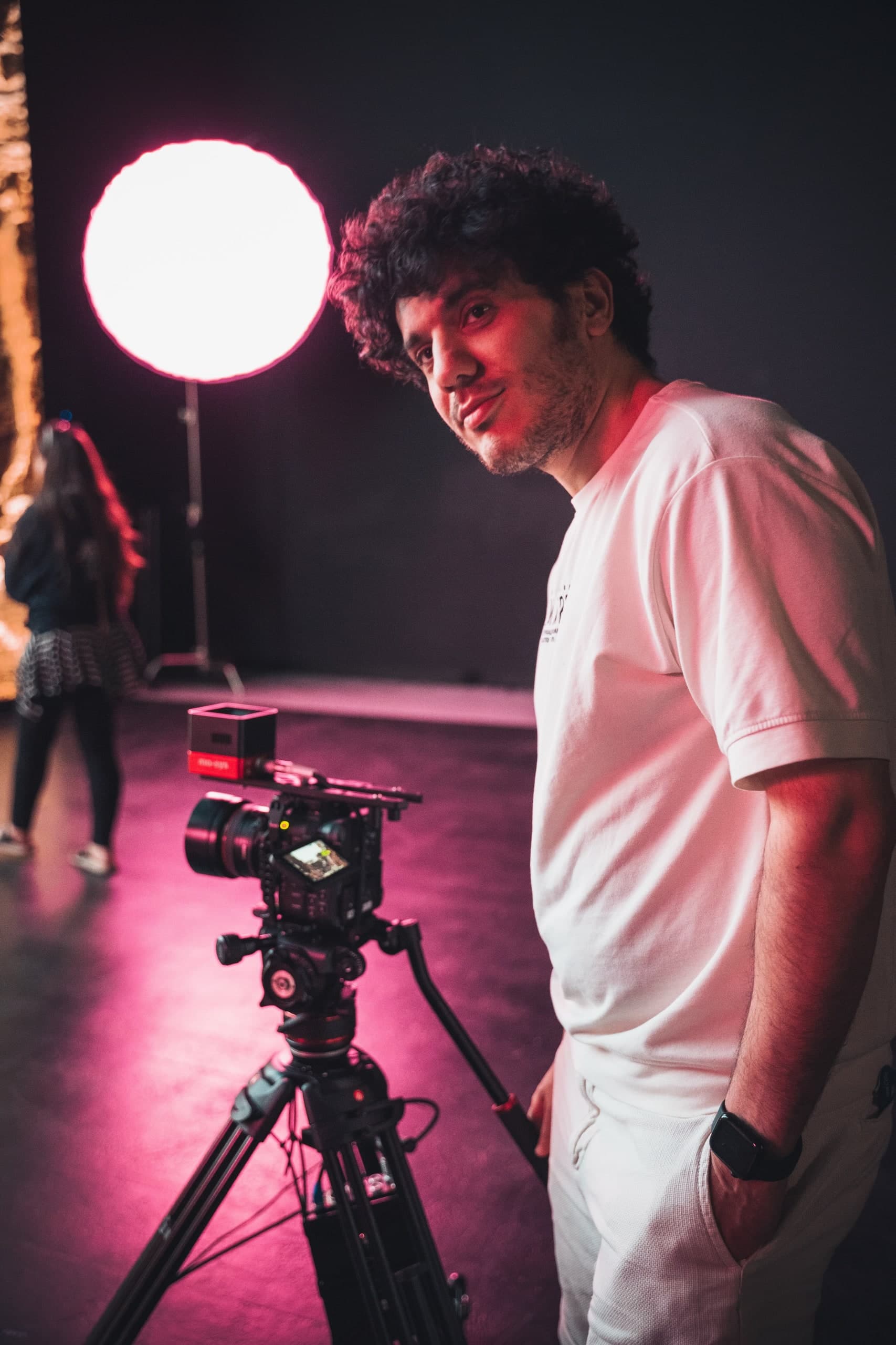 Muhammed Seyyid Yildiz beside the camera on set